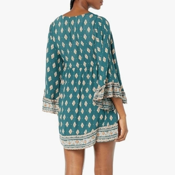 Boho Angie V-Neck Bell Sleeve Dress womens size s - Picture 2 of 10